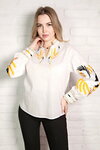 Women's white embroidered shirt "Inspired Land" with ears of wheat and birds on the sleeves