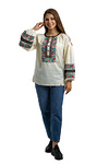 Women's embroidered shirt Dobrodia (cream linen)