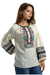 Women's embroidered shirt Dobrodia (cream linen)