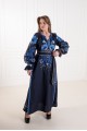 Blue linen long dress Libid