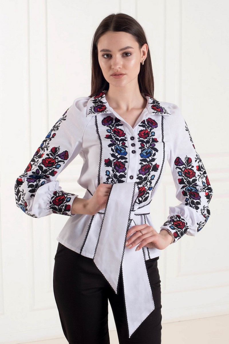 White embroidered women's blouse Julia