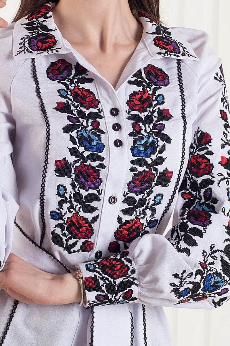 White embroidered women's blouse Julia