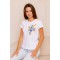 White women's t-shirt with embroidered Bouquet of Resilience L