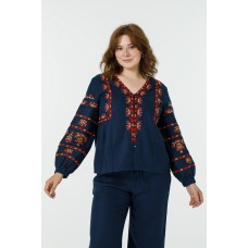 Blue embroidered women's blouse Siiana