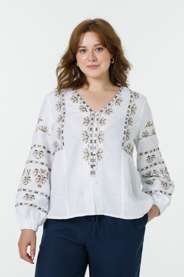 White embroidered women's blouse Siiana