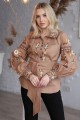 Женская бежевая вышиапнка с длинными рукавами Сокальська ружа