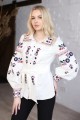 Women's beige embroidered shirt with long sleeves from Sokal