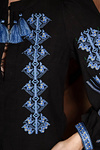 Women's black embroidered shirt with blue embroidery Zalisia