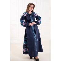 Parisian bouquet, red dress with embroidery