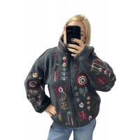 Women's embroidered bomber  (sheep wool), Liumineska, XXL