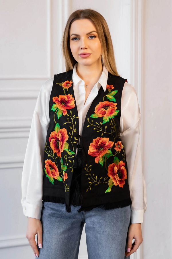 Black vest Makoviya, size XXL