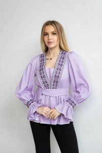 Вишиванка жіноча святкова бузкова з вишивкою Мерелін, S