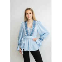 Women's blue embroidered vyshyvanka with embroidery Merelin