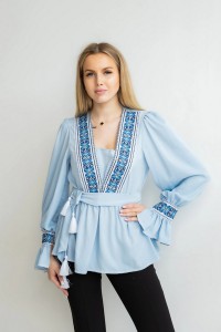 Women's blue embroidered vyshyvanka with embroidery Merelin