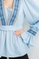 Вишиванка жіноча урочиста блакитна з вишивкою Мерелін, XXL