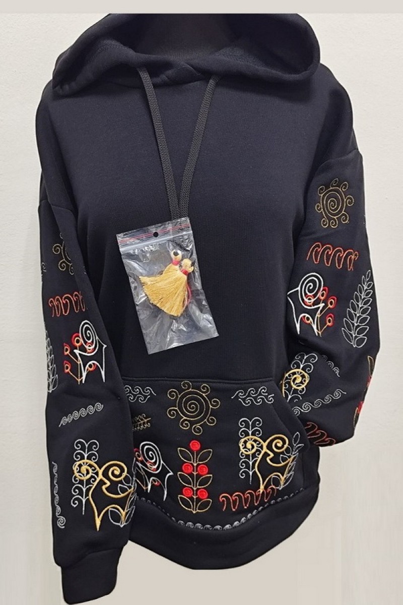 Худі зимовий теплий з вишивкою Весела прогулянка, XXL