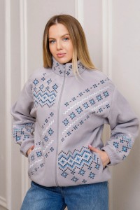 Women's fleece bomber with embroidery Yaryna, M