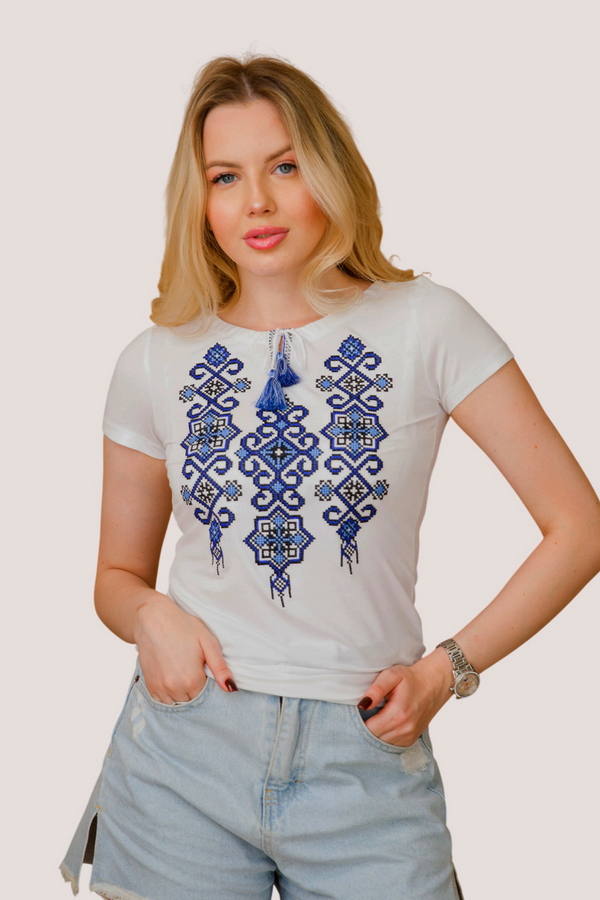 Short-sleeved T-shirt Ellada, milk-colored, M