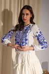 Women's embroidered shirt "Vladana" white with blue