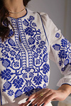 Women's embroidered shirt "Vladana" white with blue