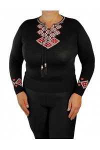 Sweater embroidered with black women's Venera.