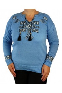 Джемпер вишиванка жіноча блакитна Власта