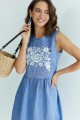 Bleached, embroidered linen dress