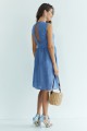 Bleached, embroidered linen dress