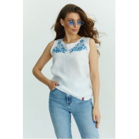 Blue rose, women's embroidered shirt