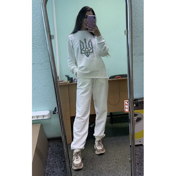 Women's sweatshirt oversized white color Trident