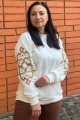 Women's white sweatshirt with Svarog embroidery
