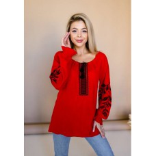Stefania, embroidered women's red