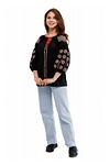 Women's linen embroidered shirt Veleslava black