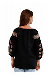 Women's linen embroidered shirt Veleslava black