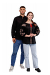 Women's linen embroidered shirt Veleslava black