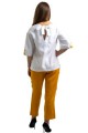 White linen blouse with yellow embroidery Teya