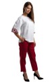 White linen blouse with cherry embroidery Teia