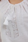 Women's blouse with openwork embroidery on mesh, White Rose, 4XL