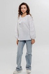Women's blouse with openwork embroidery on mesh, White Rose, 4XL