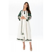 Cossack, women's embroidered dress made of linen