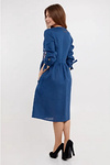Women's embroidered dress made of blue linen Anita