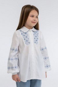 Embroidered tunic for a girl made of milk linen Slava