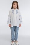 Вышитая туника для девочки из молочного льна Слава