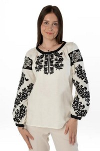 Молочная вышиванка для женщин Стефания, 100% лен, XS