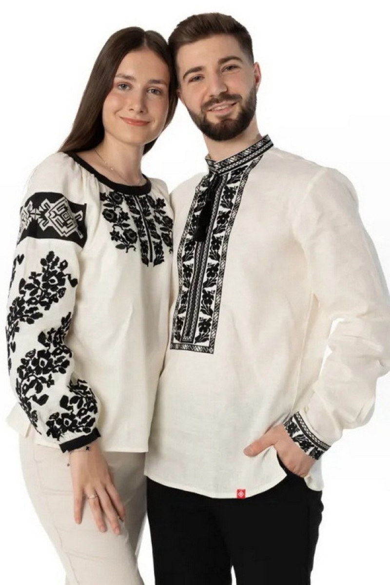 Молочная вышиванка для женщин Стефания, 100% лен, L