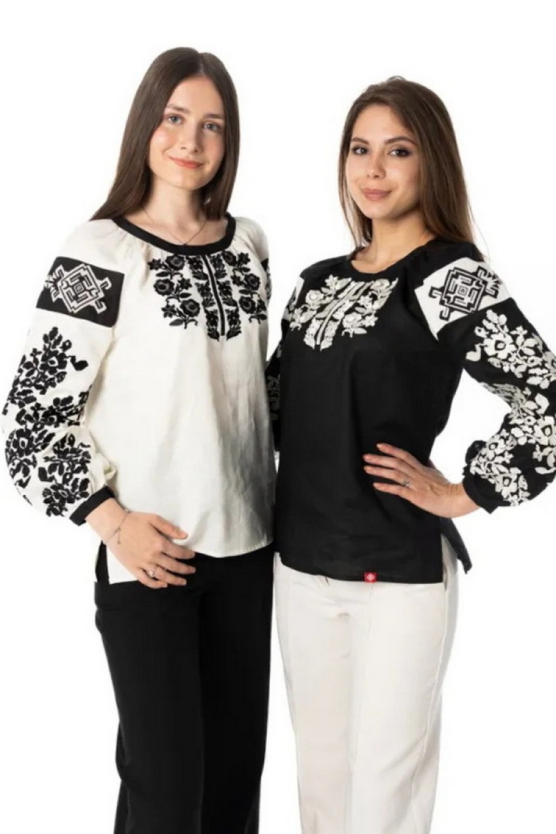 Молочная вышиванка для женщин Стефания, 100% лен, L