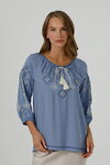 Women's vyshyvanka Ivanna gray-blue