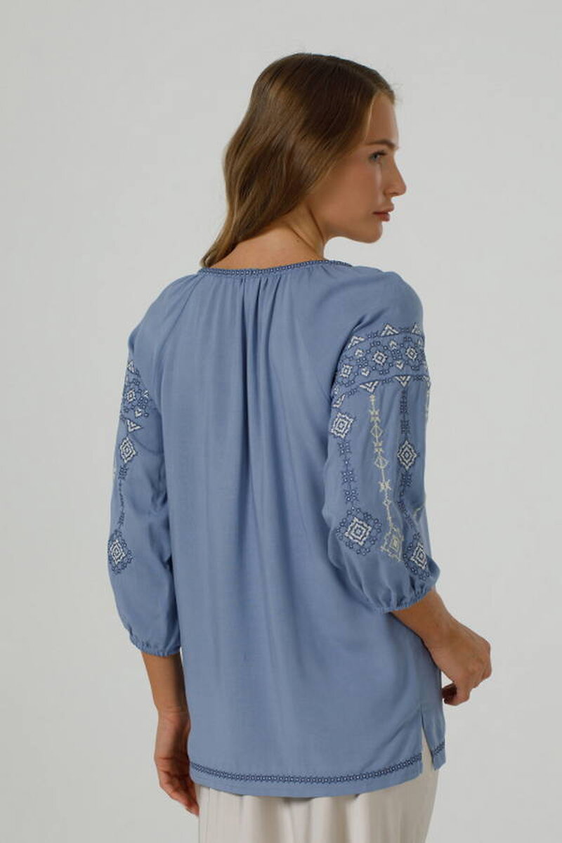 Women's vyshyvanka Ivanna gray-blue