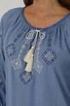 Women's vyshyvanka Ivanna gray-blue
