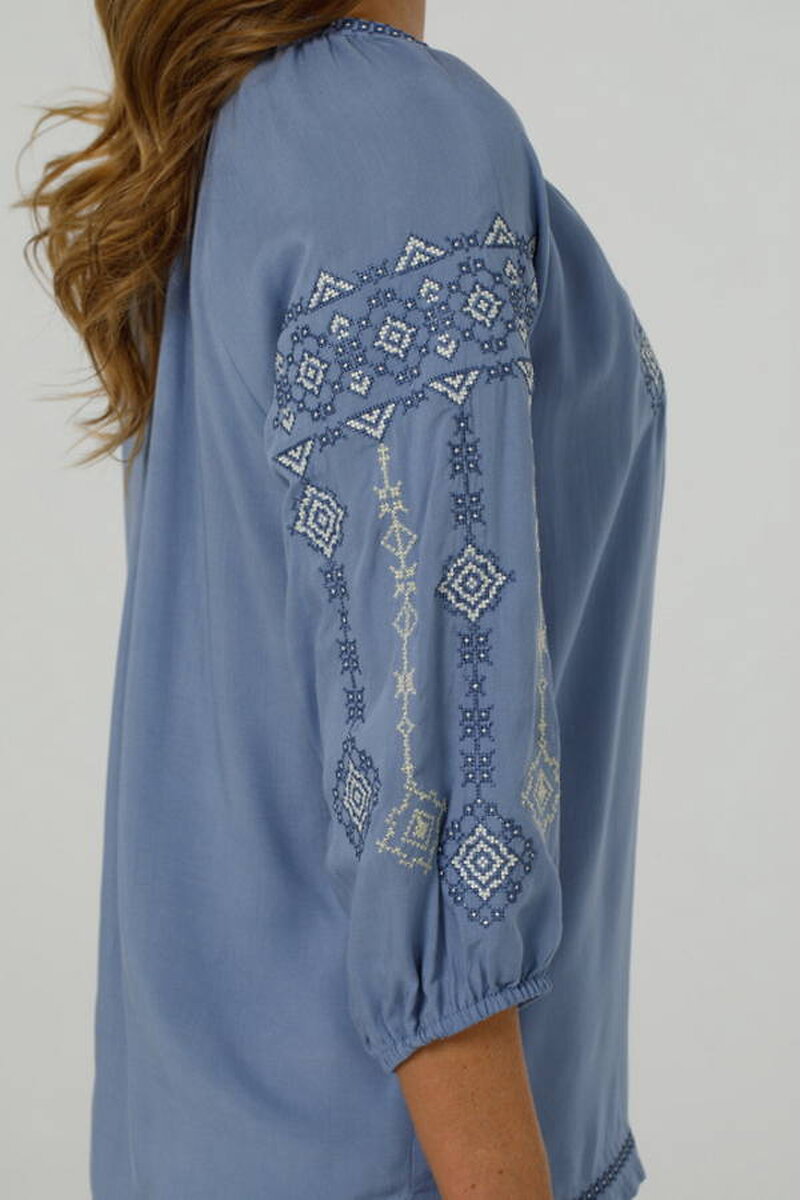 Women's vyshyvanka Ivanna gray-blue